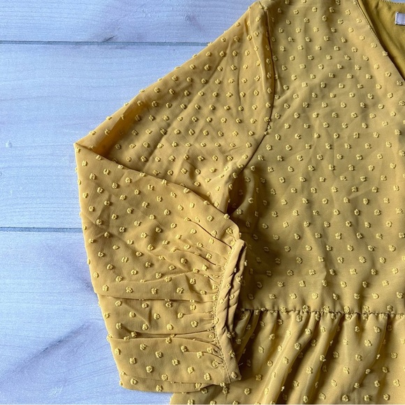 NWT Antoinette Mustard Swiss Dot Shirt Blouse - Picture 4 of 4